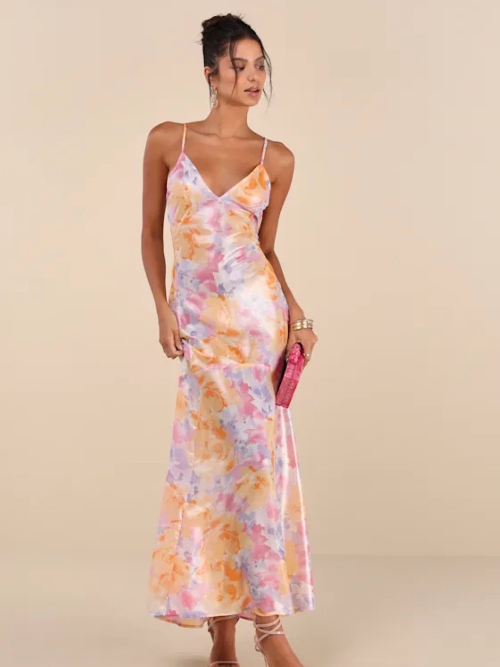 NWT Lulus semi sheer floral maxi dress